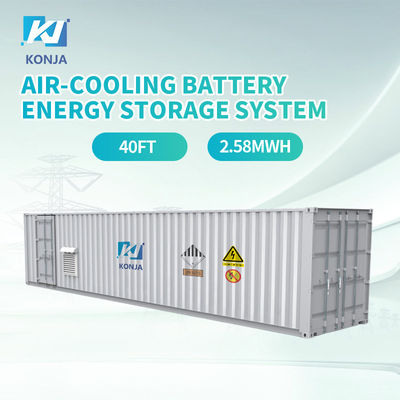 良い価格 KonJa 空気冷却 ESS 40FT 2.58MWh 768Vdc ディープサイクルバッテリー エネルギー貯蔵システム 400Vac コンテナバッテリー オンライン