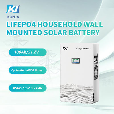 良い価格 KonJa ディープサイクル 高品質 バッテリーセル 51.2v 100Ah 5.12kWh LiFePO4 家用壁掛け太陽電池 オンライン